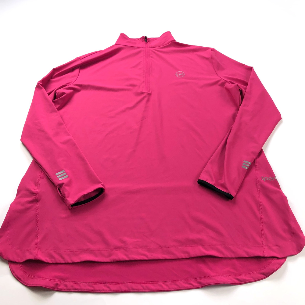 Veil Spark XXL 1/4 Zip Long Sleeve Running Training Pullover Pink MINT